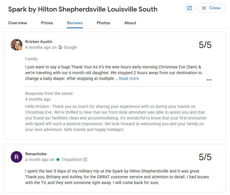 Guest Reviews of Spark by Hilton Shepherdsville
