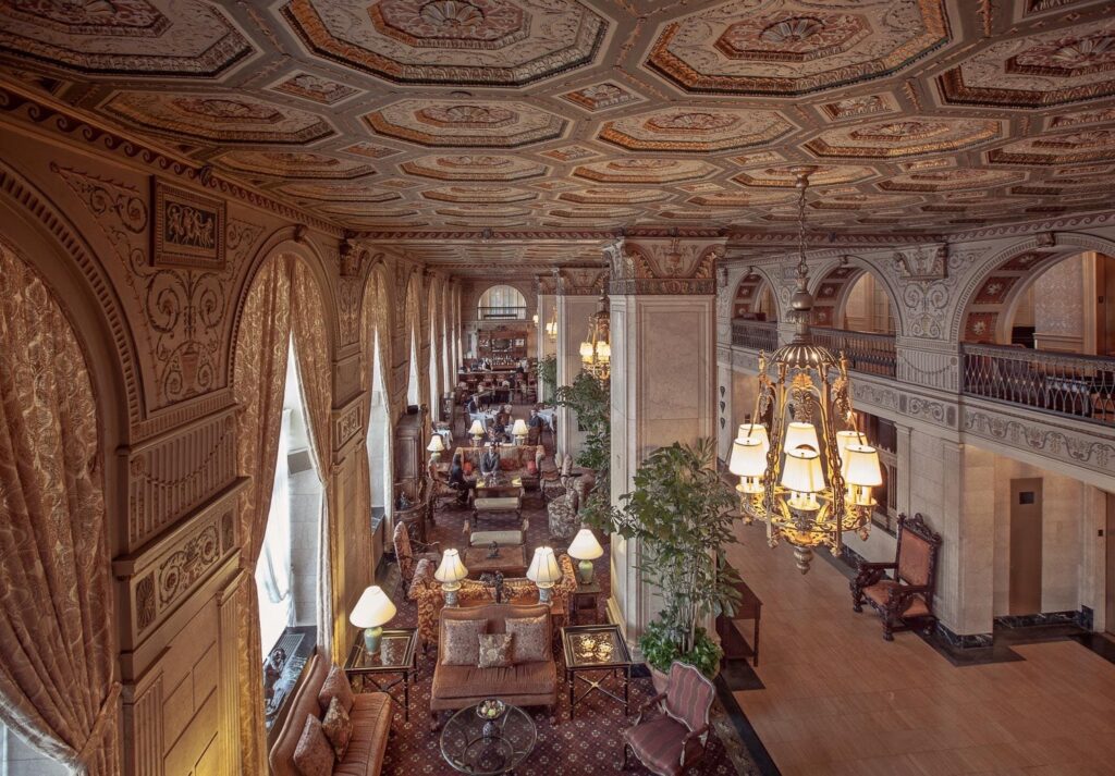 Image showing views from the gallery of brown hotel which is one of the top exquisite hotels in the world