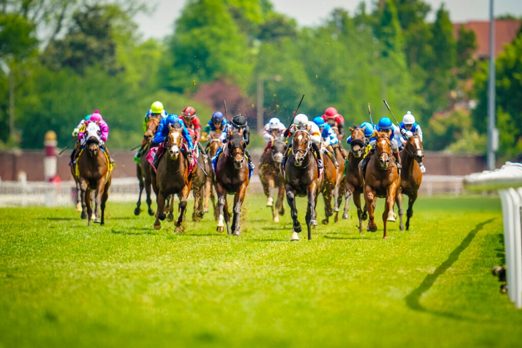 Riders on Horse back at Churchill Downs Kentucky near the best hotels