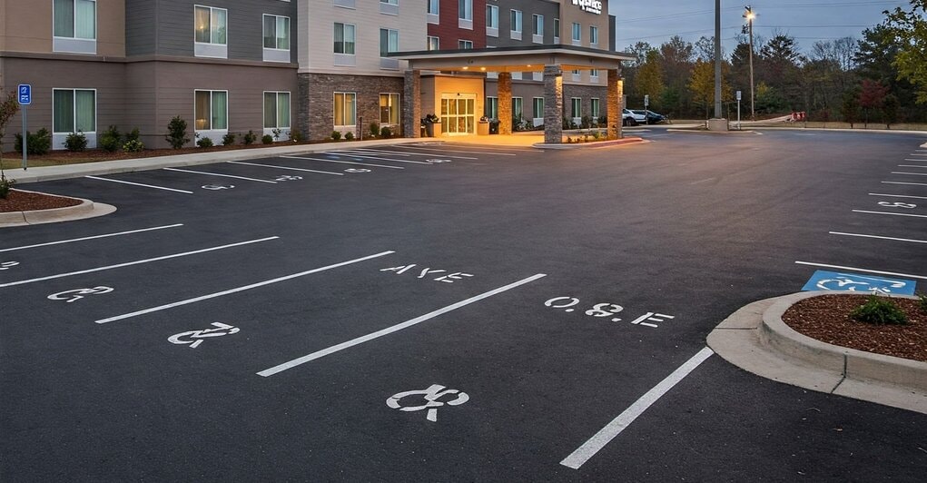 A Picture of an empty car park demonstrating free parking at Sparks by Hilton
