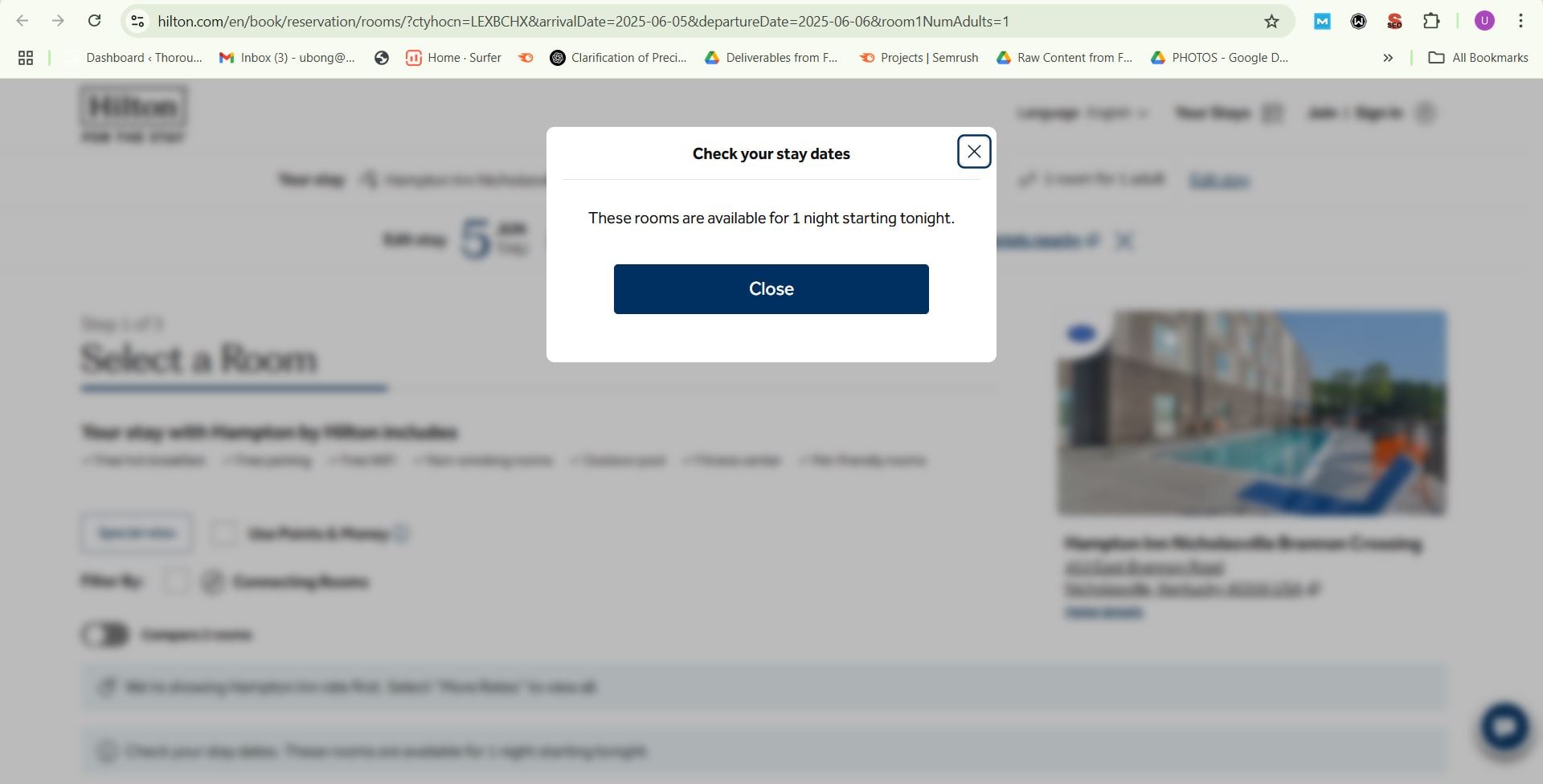 An Image of Hampton Inn Nicholasville Booking's Page