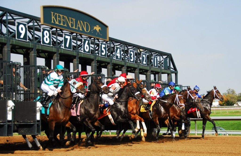 Picture of Riders on horsebacks at Keeneland Racing Course