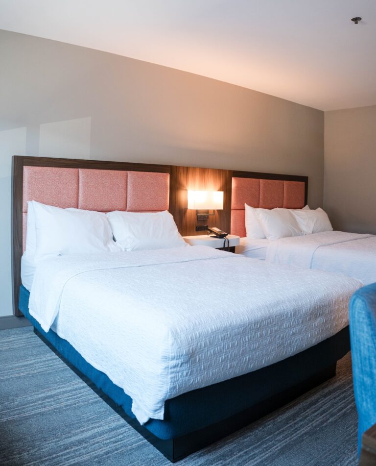 Sample bedroom at hampton inn one of the hotels near markey cancer center lexington ky