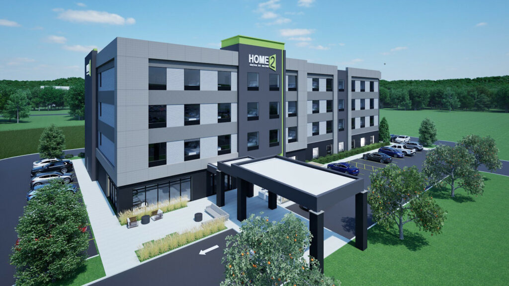 Aerial view of Home2Suites Somerset